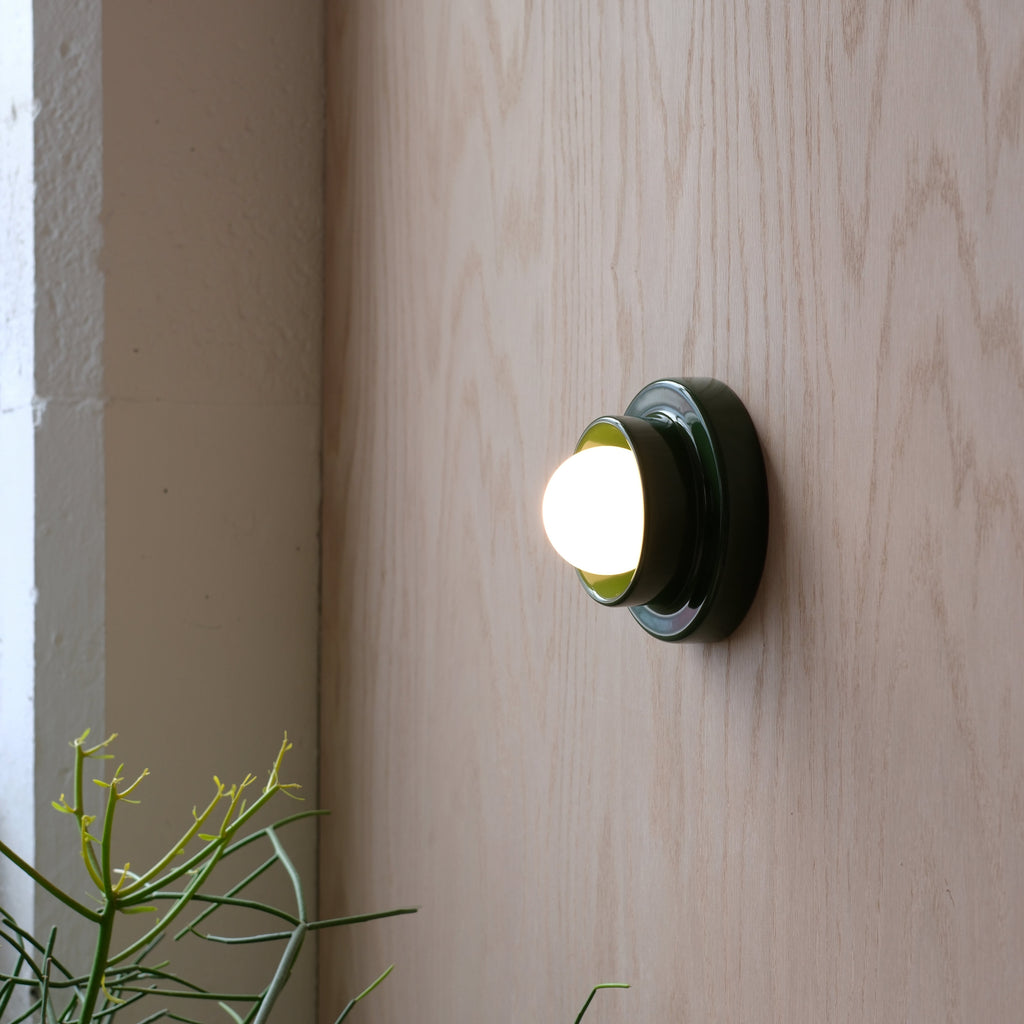 Q Sconce hardwired install showing clean wall finish