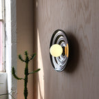Ripple Bowl Sconce glass globe and bowl form