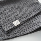 Linen Tales Dark Grey Linen & Cotton Honeycomb Waffle Towel Set
