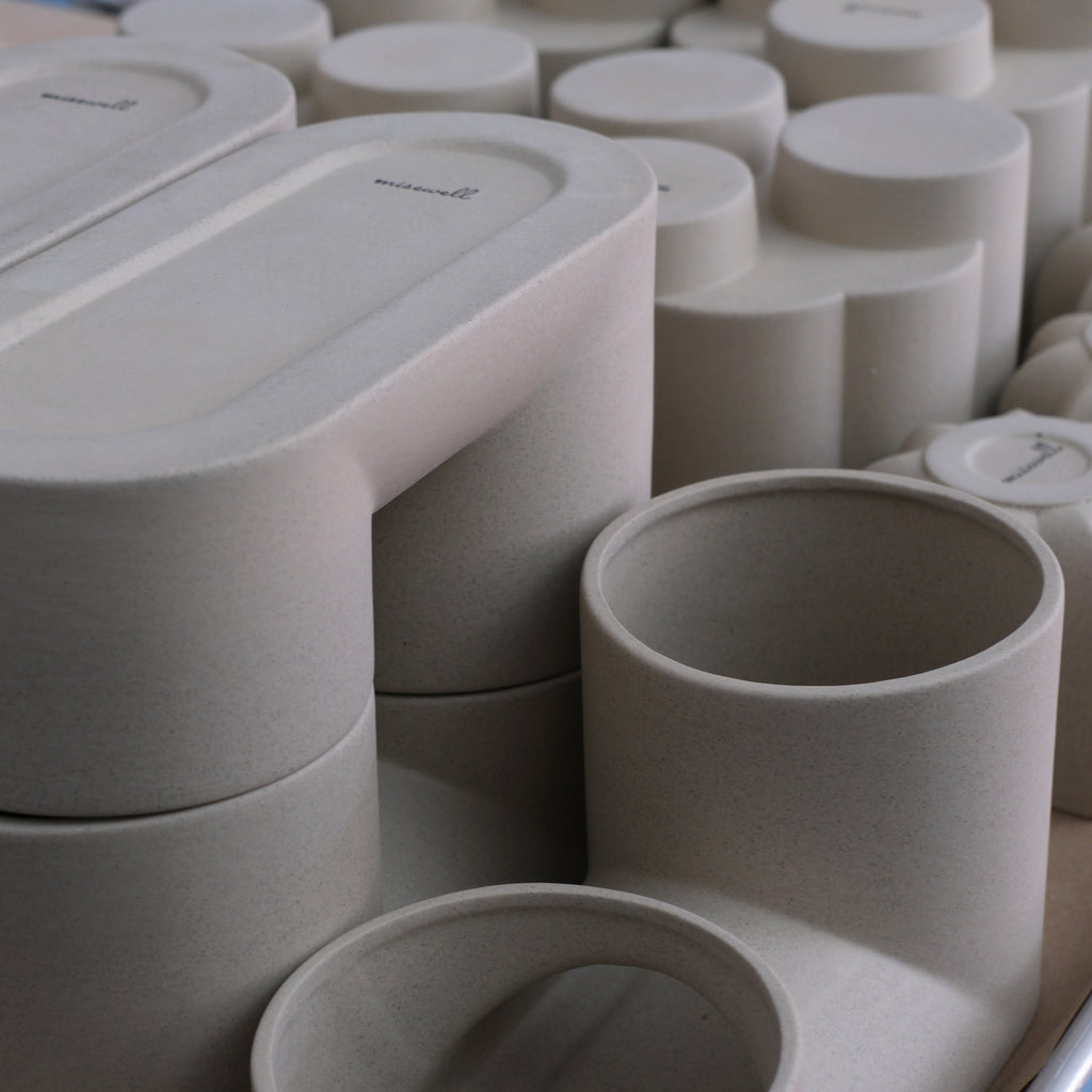 handmade double ceramic plant pot by Misewell