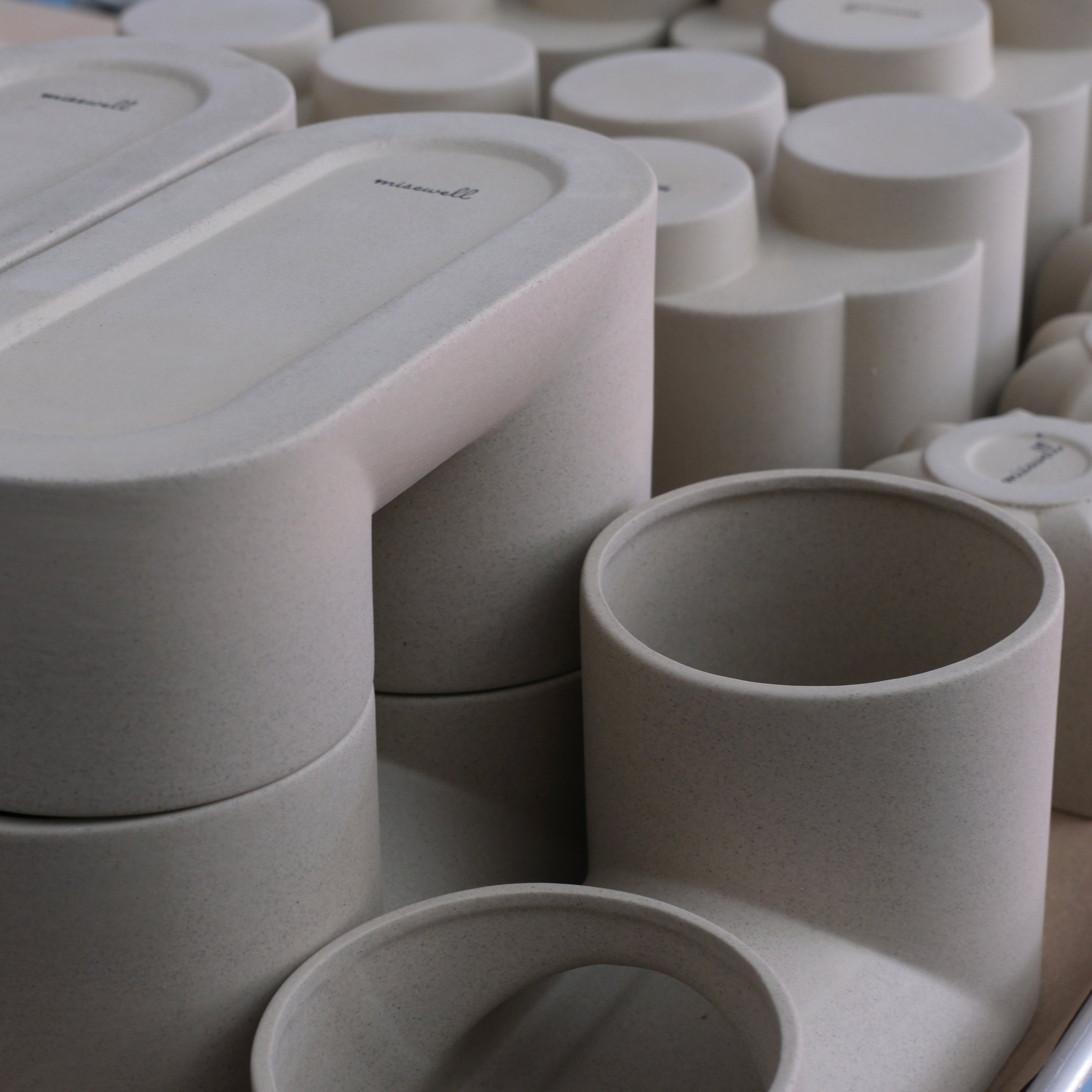 handmade double ceramic plant pot by Misewell