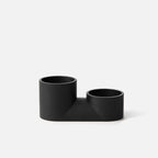 Double Planter in black glaze