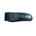 Laguiole black leather knife sheath closed on a white background