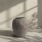 Pompeii Terranova, Fiber Clay Vessel in Antique Umber, Weathered Black or Aged Gray, 14.1"D x 15.7"H