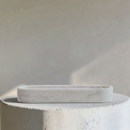 Carrara Cielo Marble Stone Serveware, 11.5"L x 3.25"W x 2"H