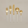 White & Gold Flatware Set