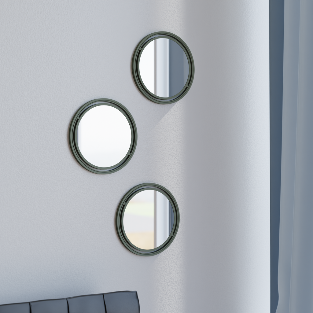 Set Of 3 Globe Mirror from Modernized Pottery