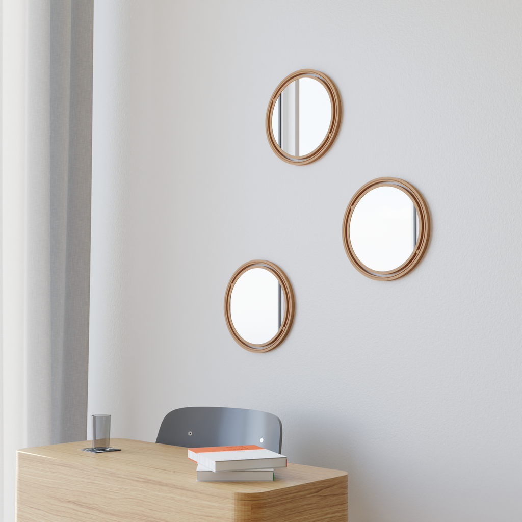 Set Of 3 Globe Mirror from Modernized Pottery
