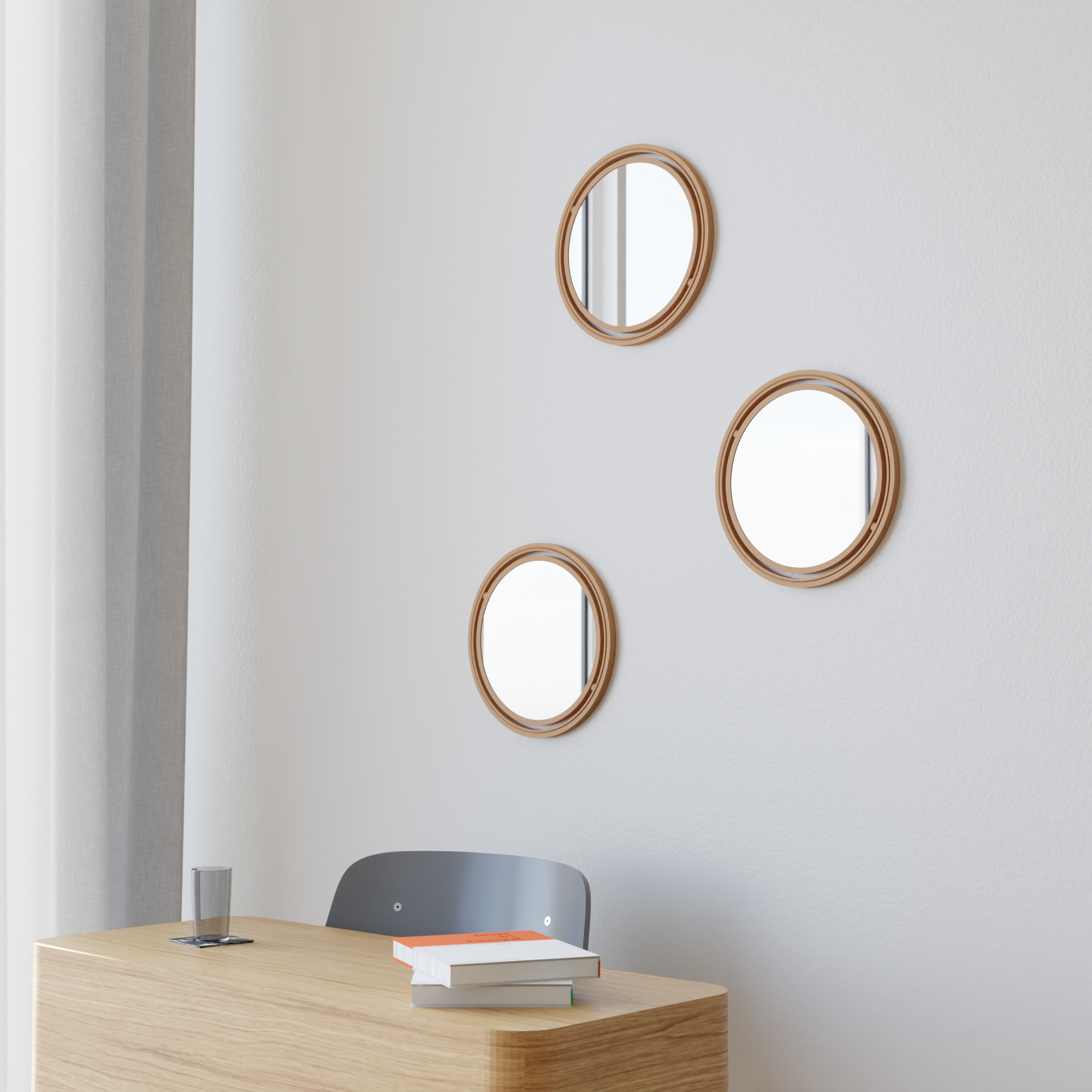 Set Of 3 Globe Mirror from Modernized Pottery