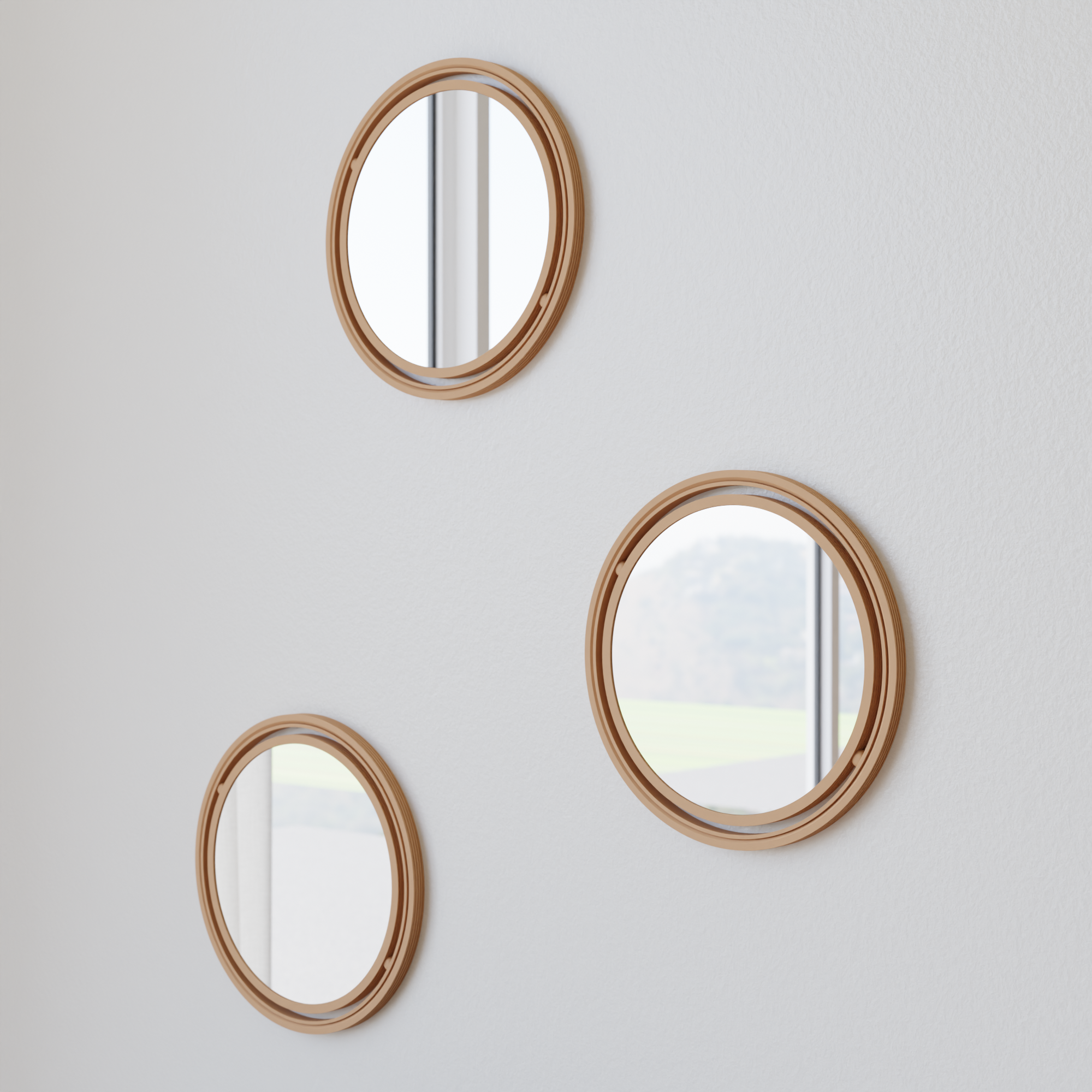 Set Of 3 Globe Mirror from Modernized Pottery