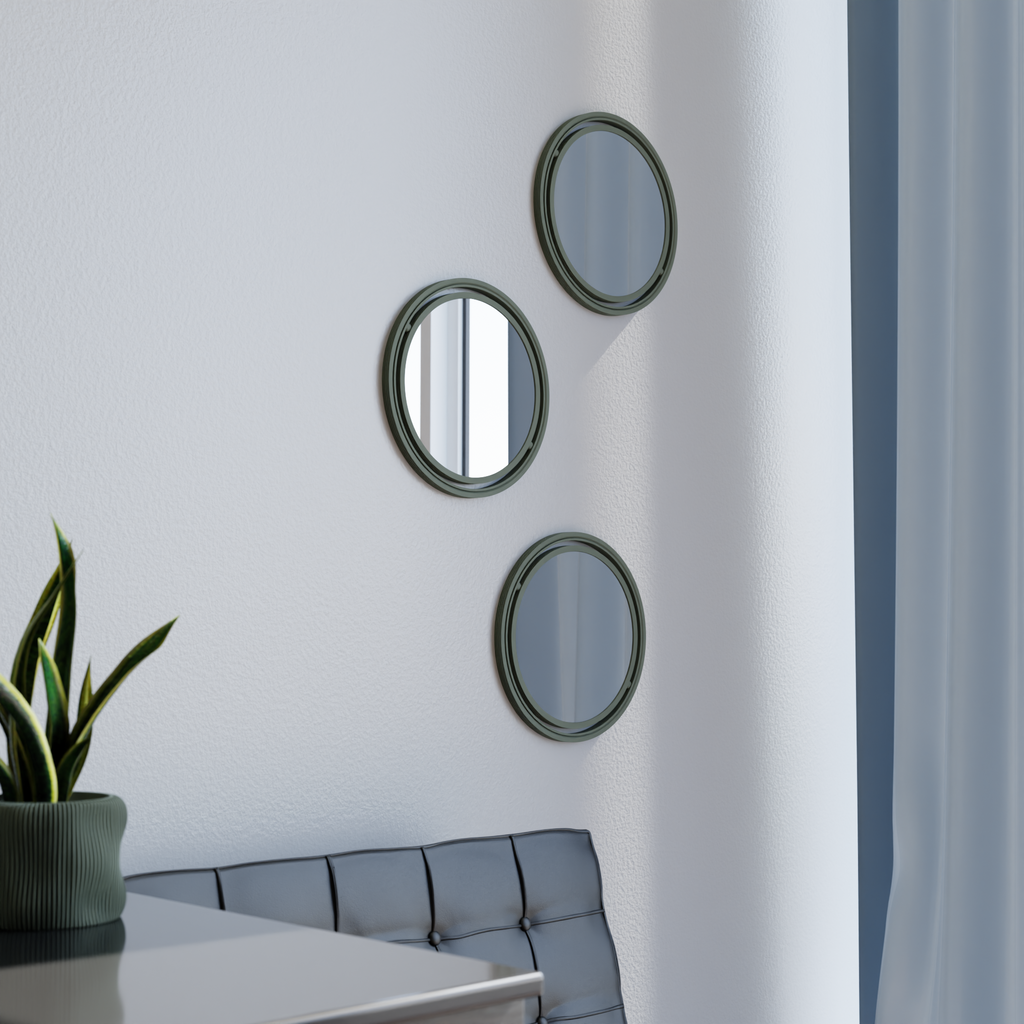 Set Of 3 Globe Mirror from Modernized Pottery