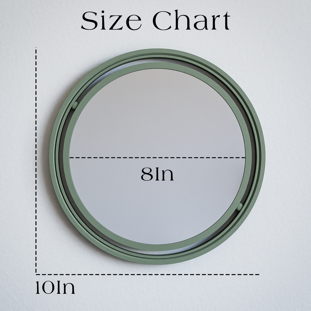 Set Of 3 Globe Mirror sizes shown to scale