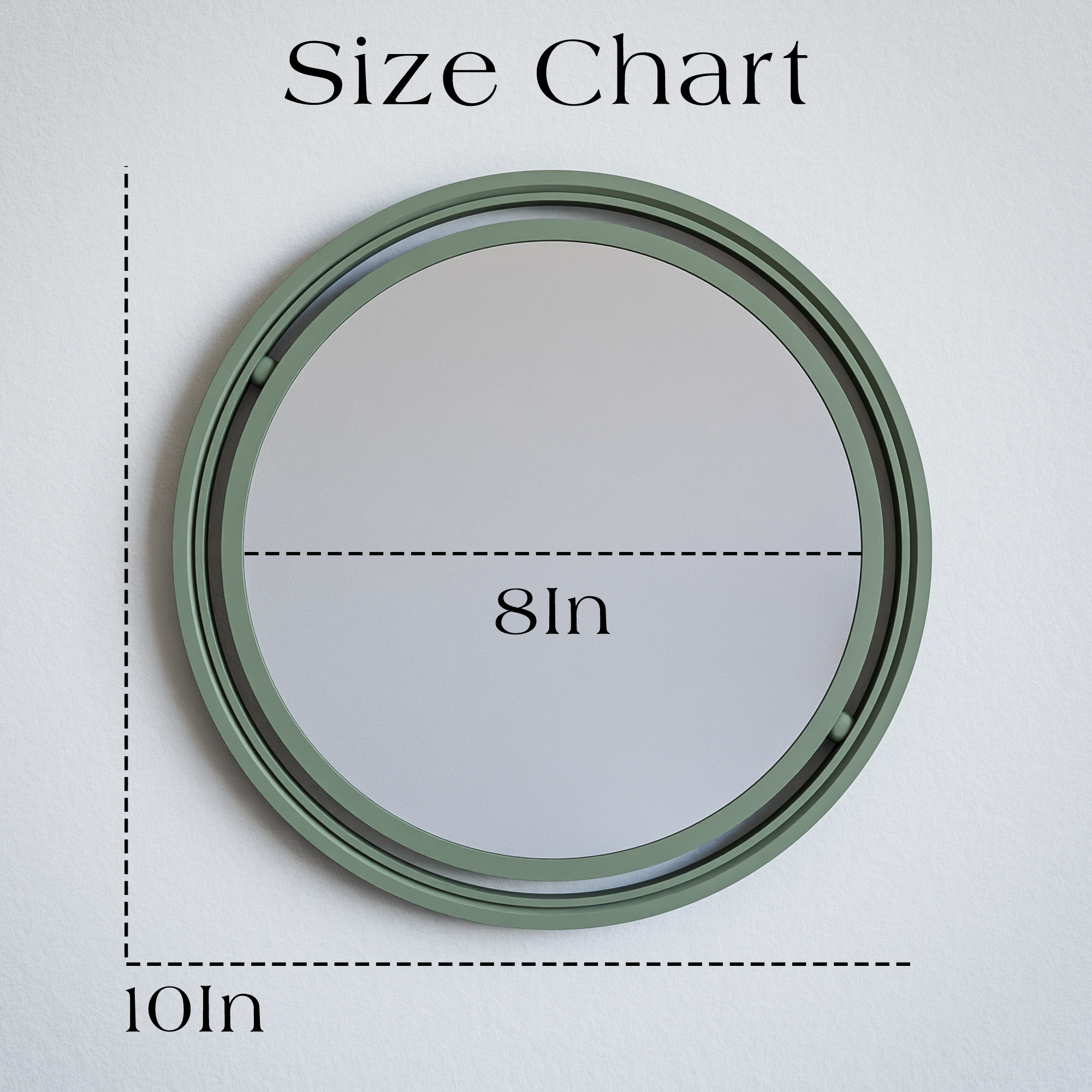 Set Of 3 Globe Mirror sizes shown to scale