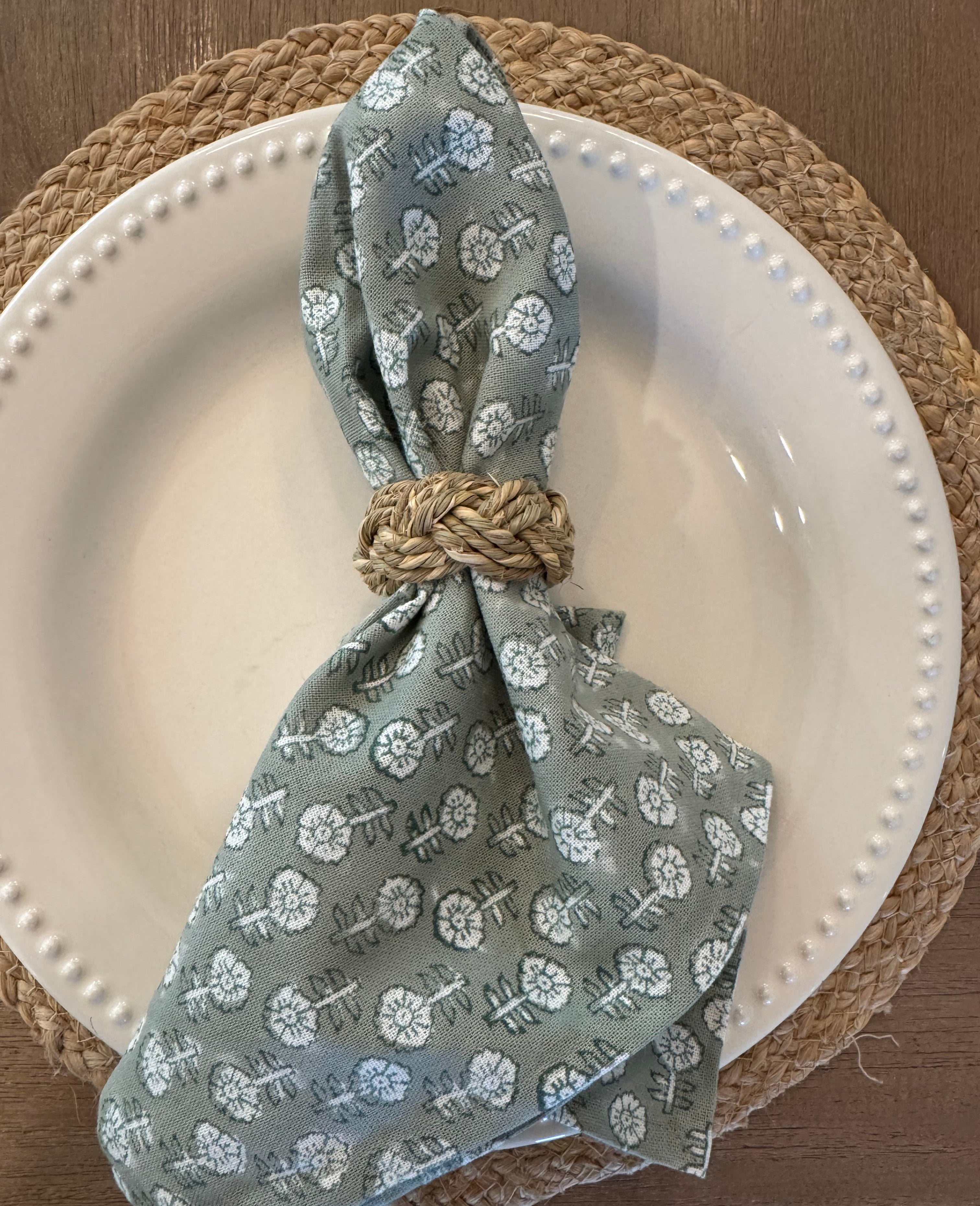 Ruthie Hand Block Print Napkins / Set of 4