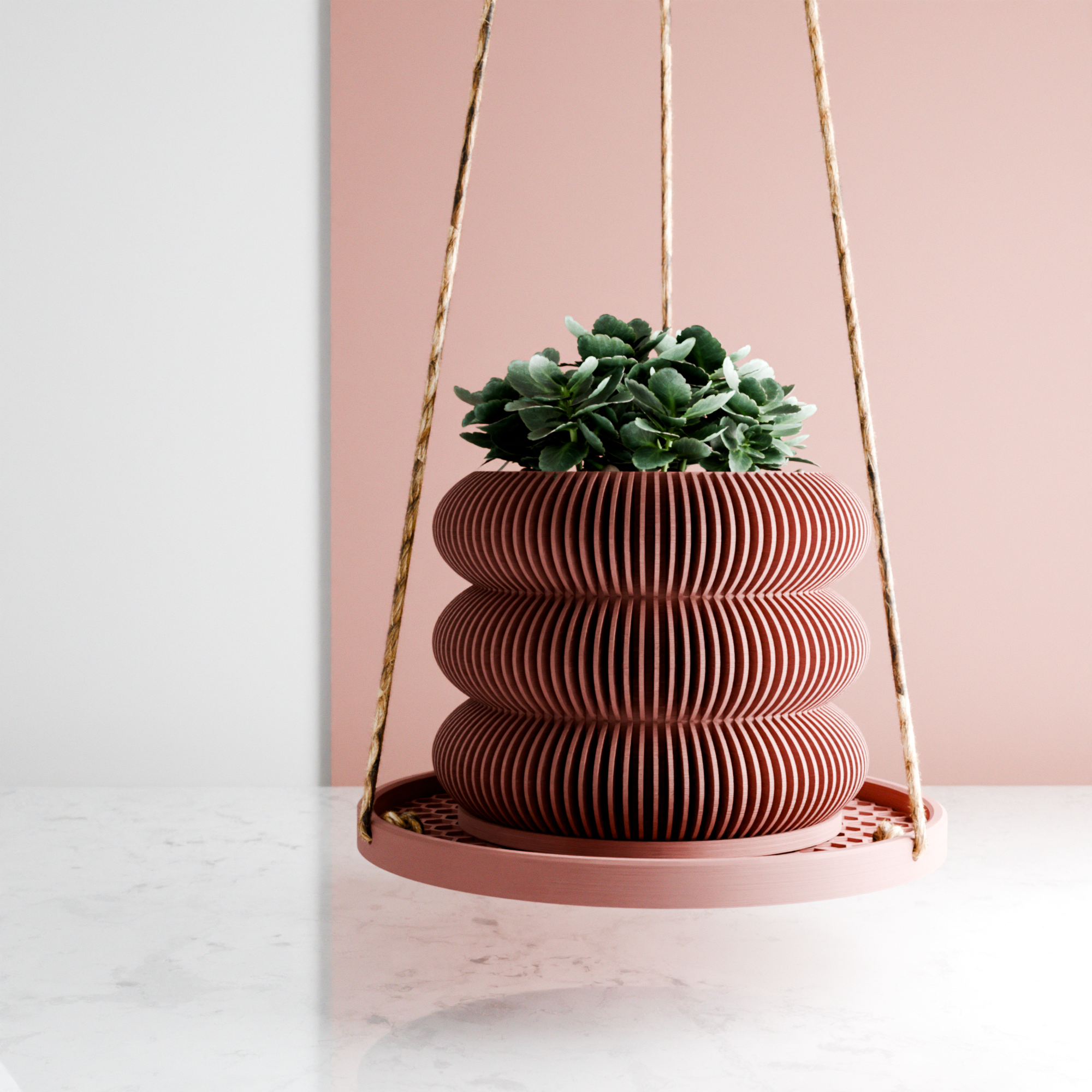 Hanging Plant Pot Tray | Honeycomb from Modernized Pottery