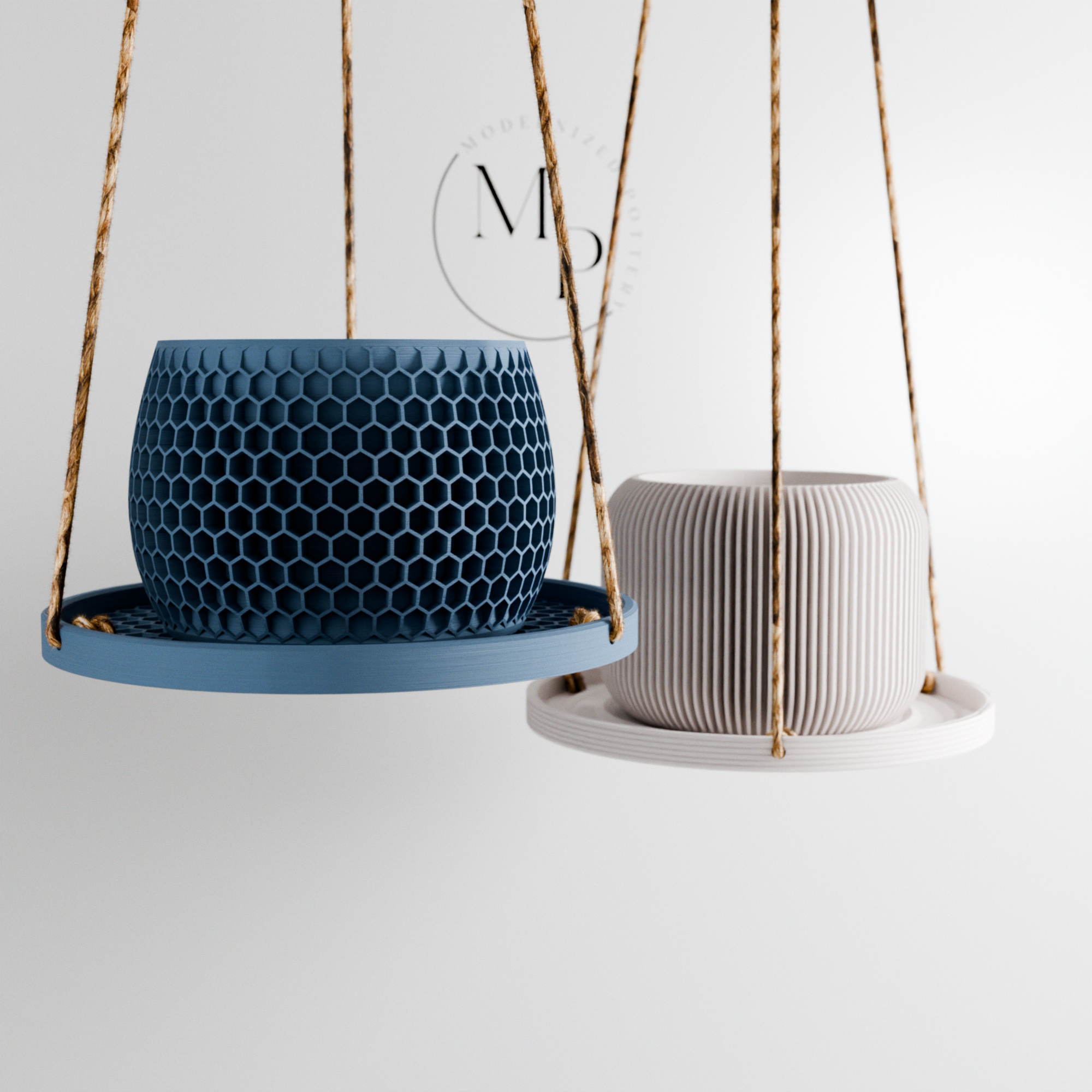 Hanging Plant Pot Tray | Honeycomb from Modernized Pottery