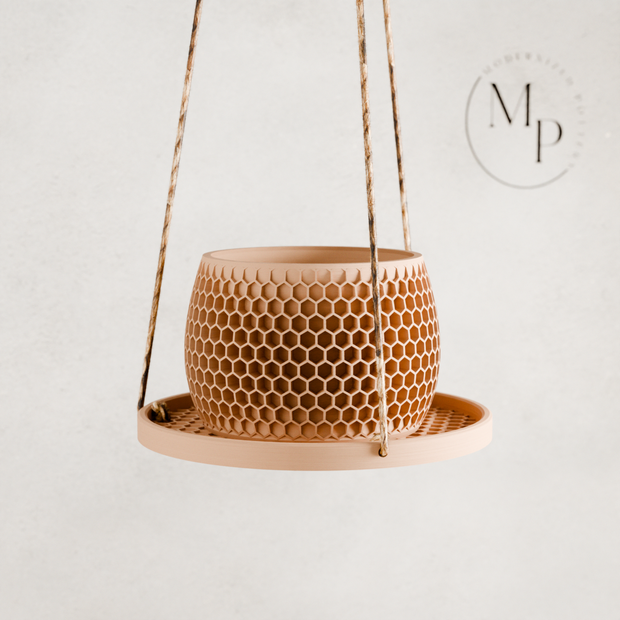 Hanging Plant Pot Tray | Honeycomb from Modernized Pottery