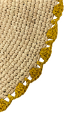 Marigold Raffia Placemats, Boho Round Natural Hand Woven Placemats, Table Mats for Dining Table