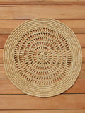 Tous Les Jours Raffia Placemat, Woven crochet tabletop