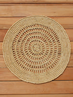 Tous Les Jours Raffia Placemat, Woven crochet tabletop