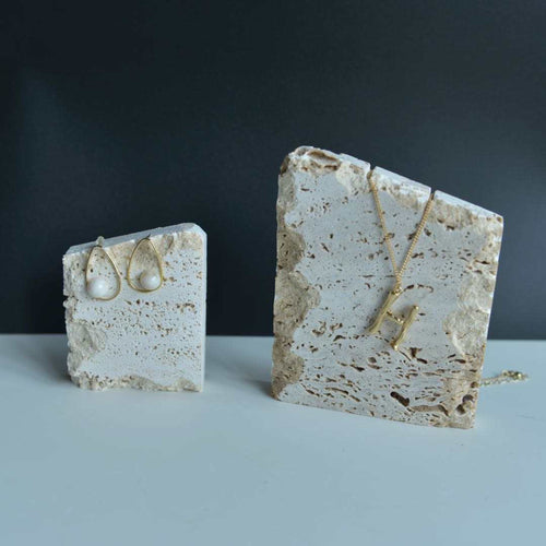 Amalfi Travertine Stone Jewelry Pedestal