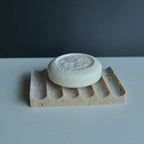 Travertine Concha Soap Tray, 4.7”L x 3.4"W