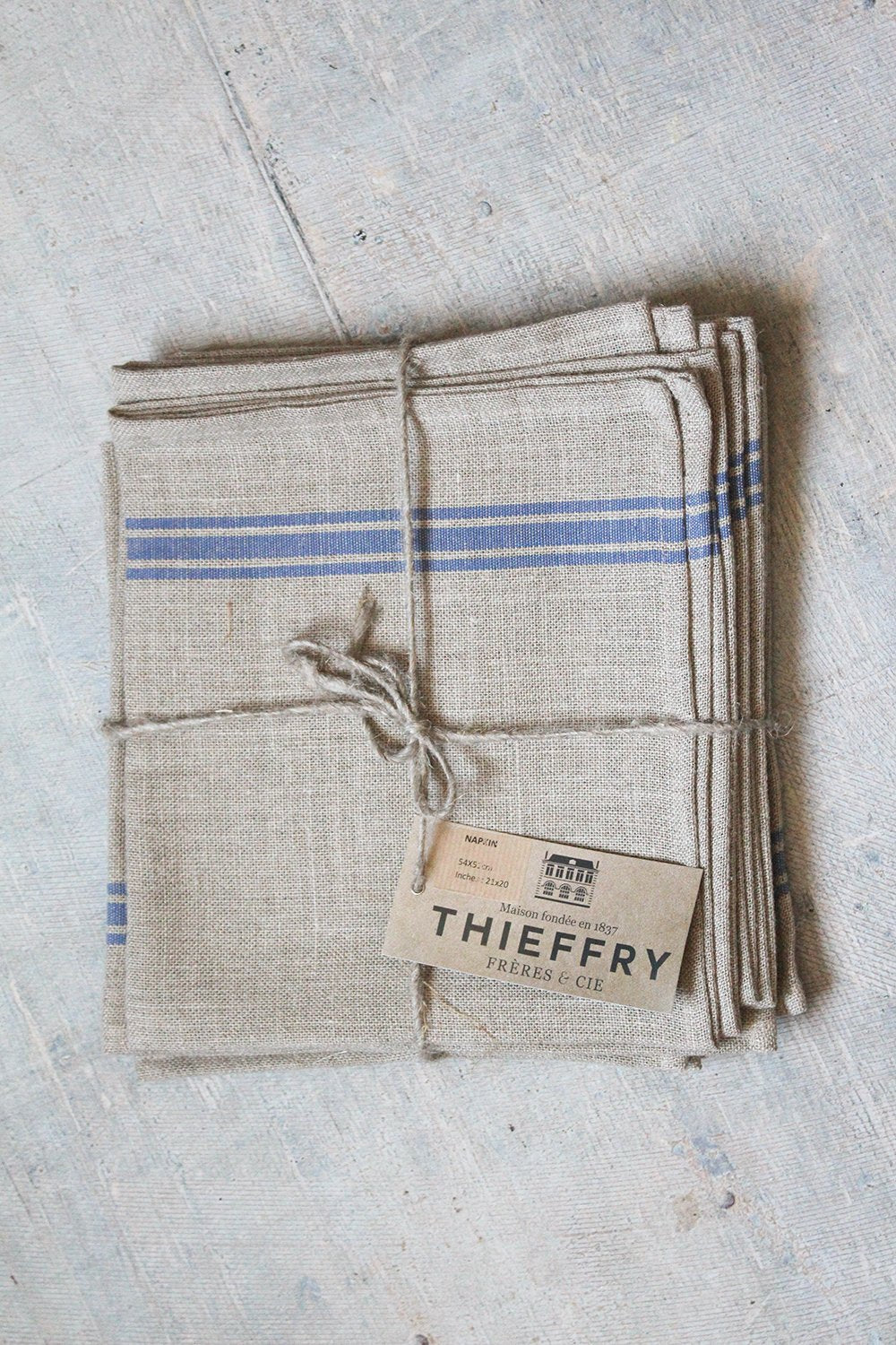 Thieffry Belgian Linen Dishtowel, Blue