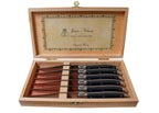 Laguiole 6 Piece Steak Knife Set, Platine Black in Wood Presentation Box