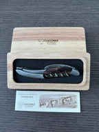 Boxed corkscrew with the Laguiole en Aubrac certificate below