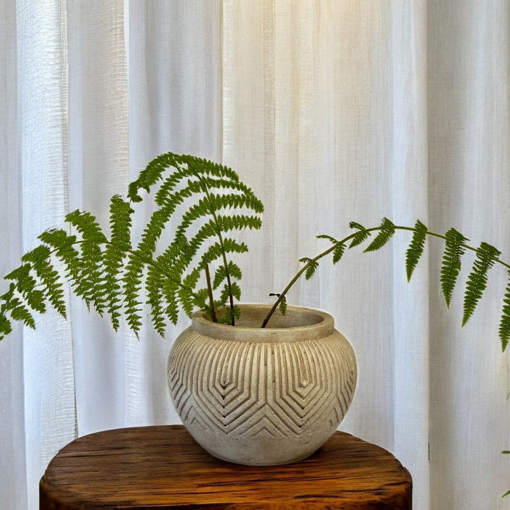 Linden Concrete Vessel Natural Sandstone or Rustic Umber, 8"D X 6"H