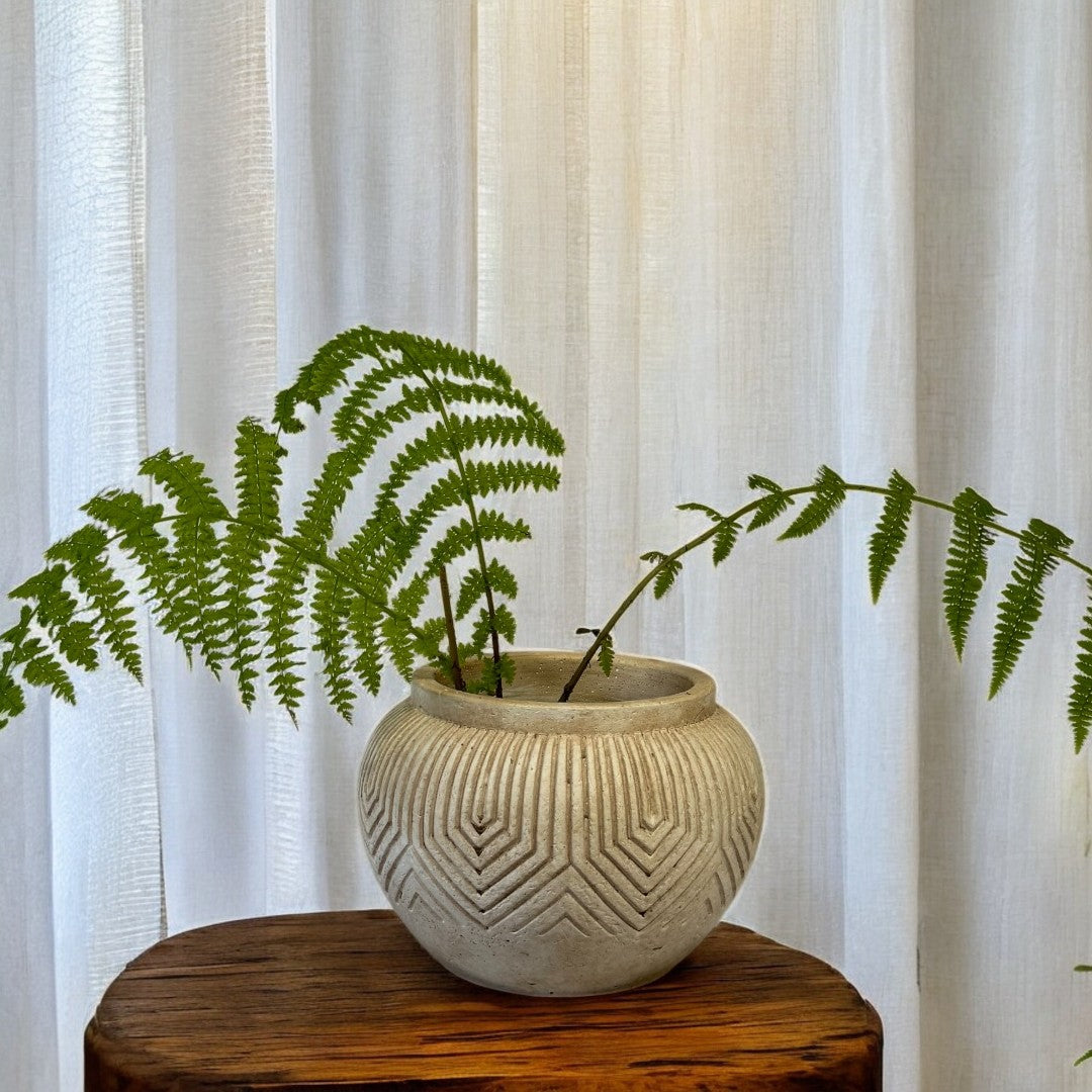 Linden Concrete Vessel Natural Sandstone or Rustic Umber, 8"D X 6"H