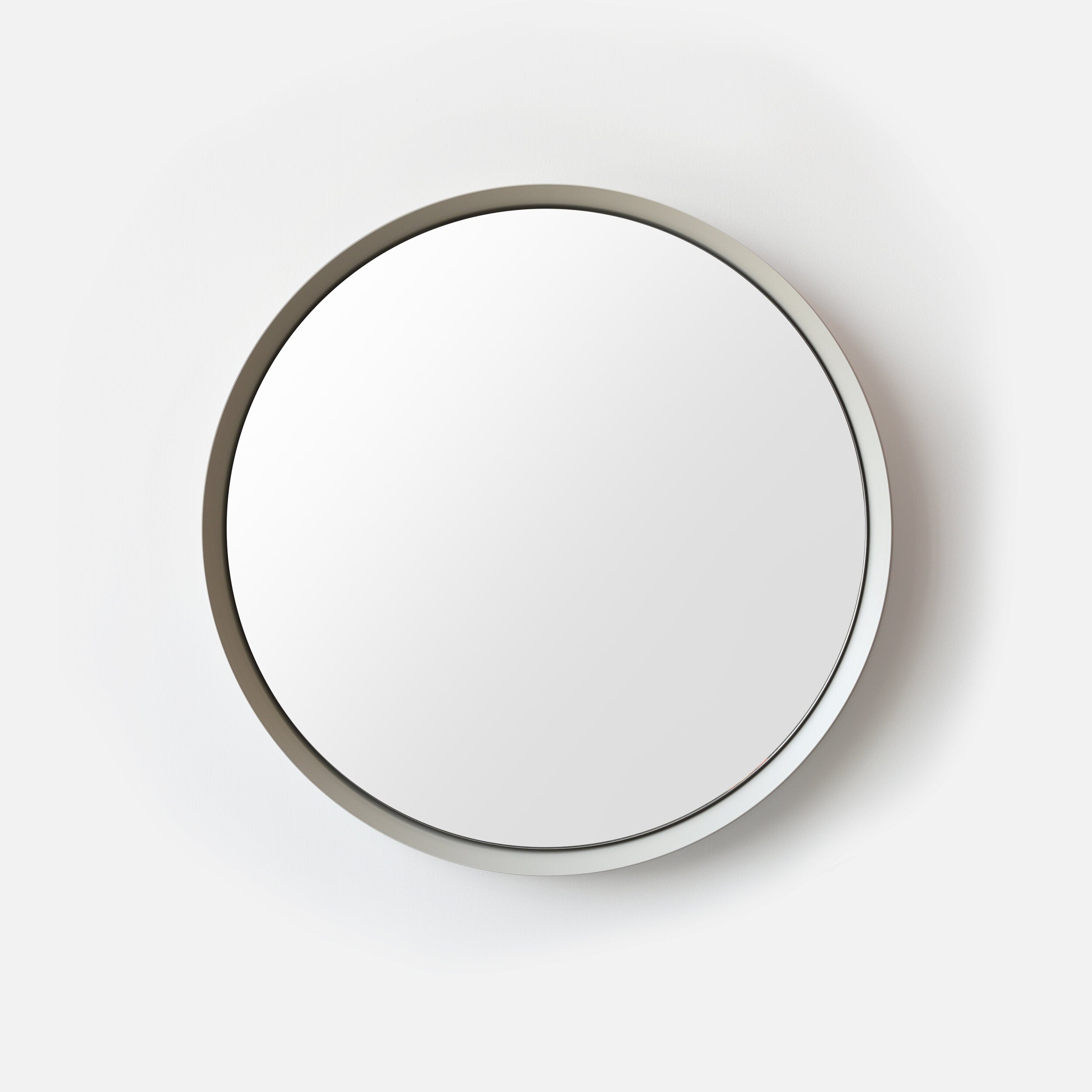 spun steel round mirror by Misewell