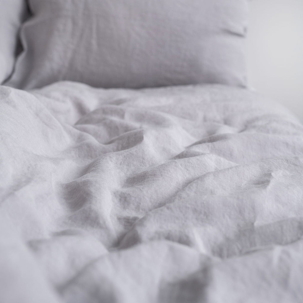 Linen Tales Light Grey Linen Duvet Cover Set