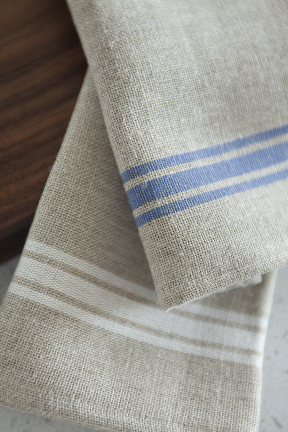 Thieffry Belgian Linen Dishtowel, Blue