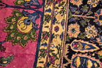 Back of the hand-knotted rug showing construction