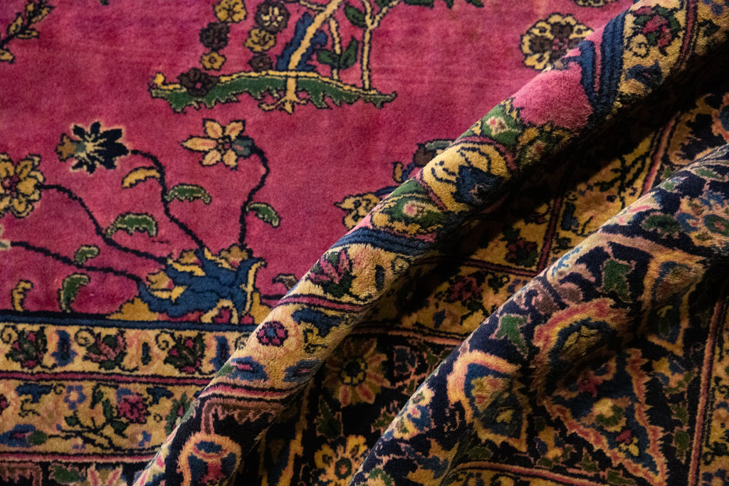 Vintage Meshed Carpet 14.5x18.5, hand-knotted one of a kind piece