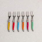 Set of 6 Laguiole Rainbow Mini Cheese Forks