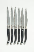 Laguiole 6 Piece Steak Knife Set, Black in Wood Presentation Box