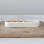 Carrara Cielo Marble Stone Serveware, 11.5"L x 3.25"W x 2"H