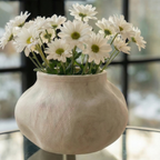 Medina, Terracotta Planter, Hand-painted in Antique White, 8.6"D x 5.7"H