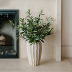 30" Faux Olive Arrangement in Artisan Vase