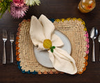 Lemon Napkin Ring – 3.5” Handwoven Iraca Palm – Artisan Summer Table Decor from Colombia