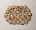 Fleur Raffia Placemat, Natural Color Flowers Woven Tabletop