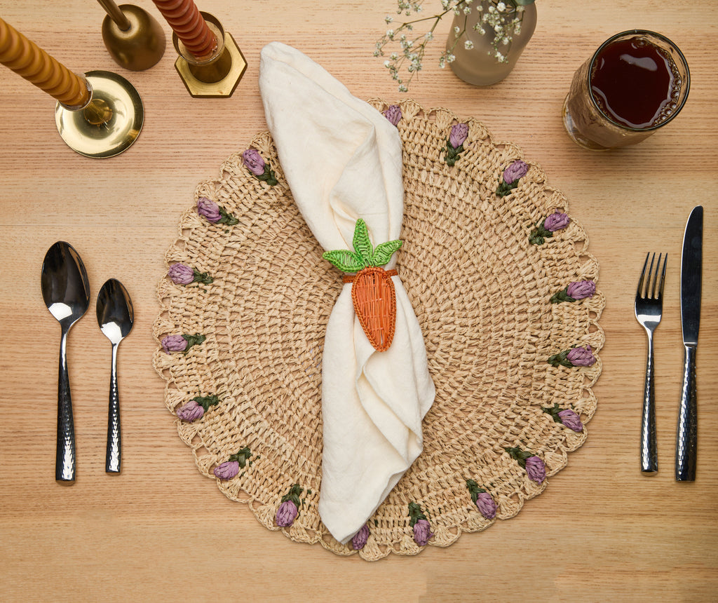 Lemon Napkin Ring – 3.5” Handwoven Iraca Palm – Artisan Summer Table Decor from Colombia