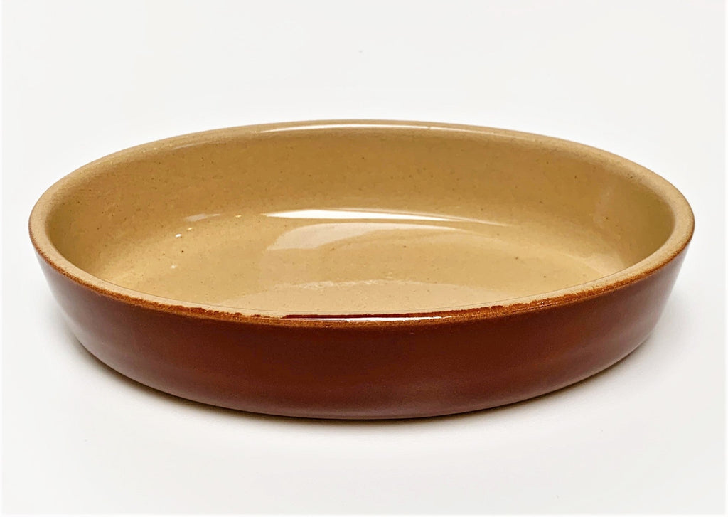 Vintage French Stoneware Oval Dish - Small (0.25 L) - Brown