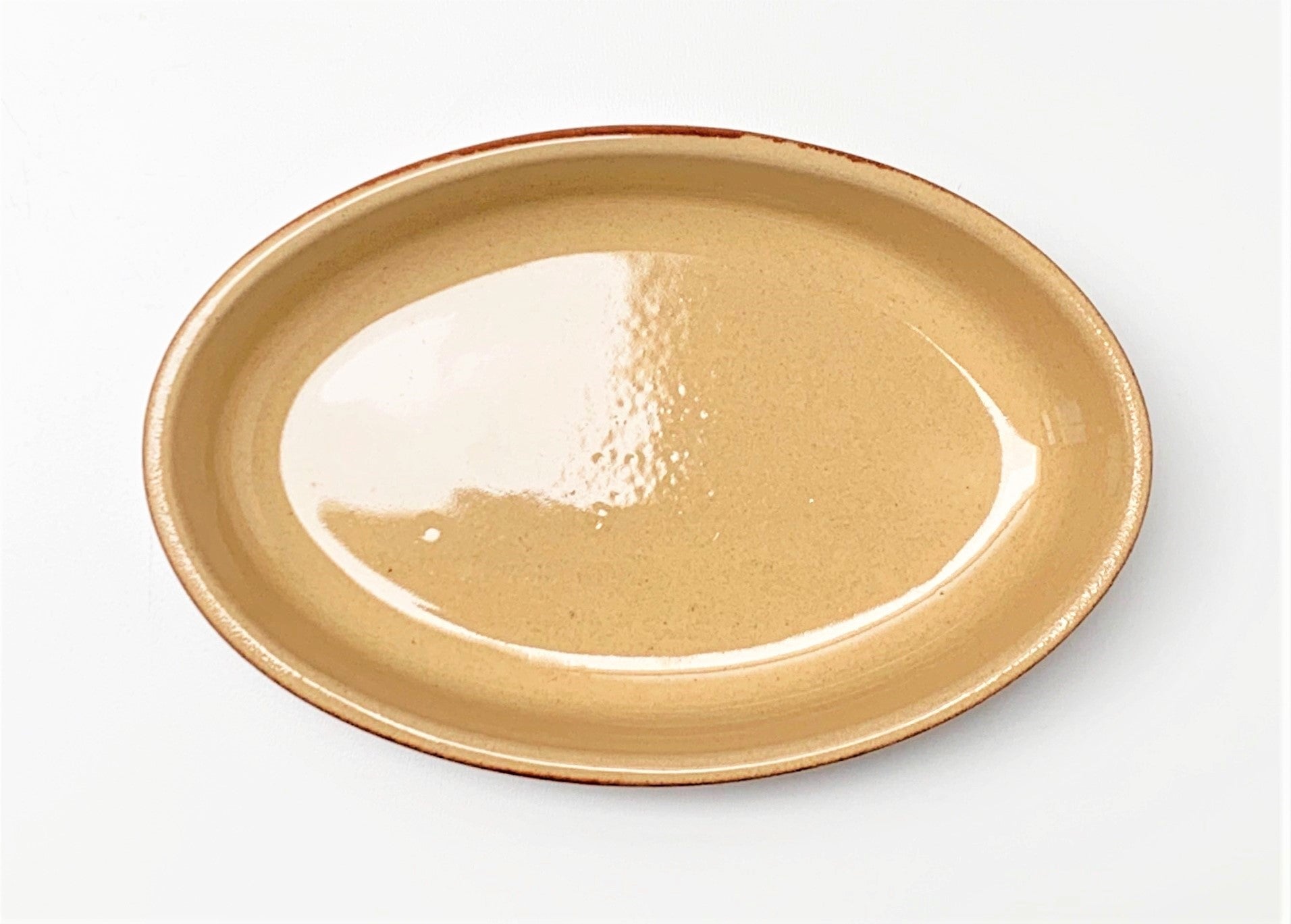 Vintage French Stoneware Oval Dish - Small (0.25 L) - Brown