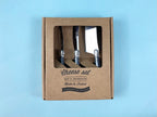 Laguiole 3 Piece Mini Cheese Utensil Set, Black in Kraft Paper Box