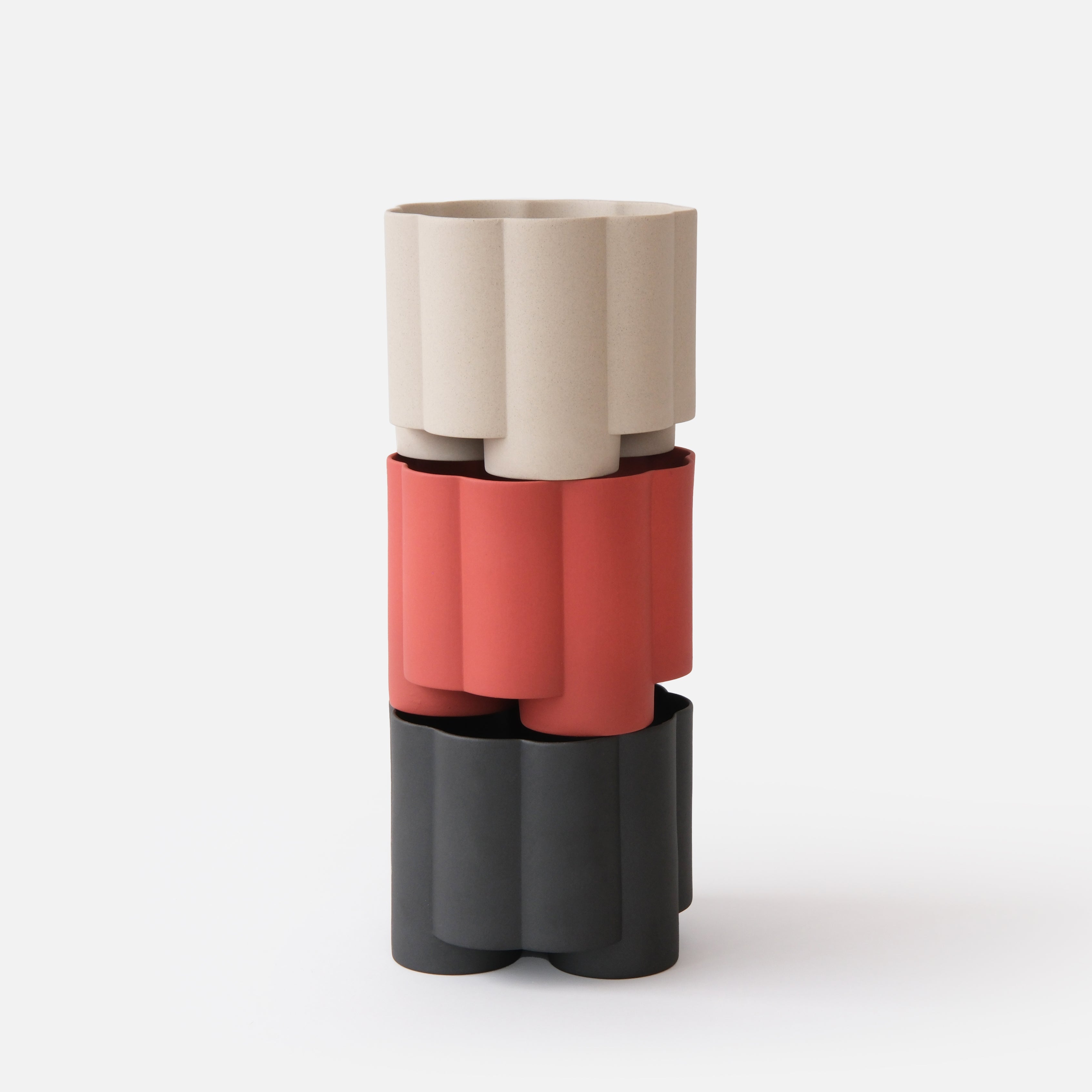 fluted ceramic planter by Misewell
