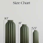 Pillar Vase sizes shown to scale