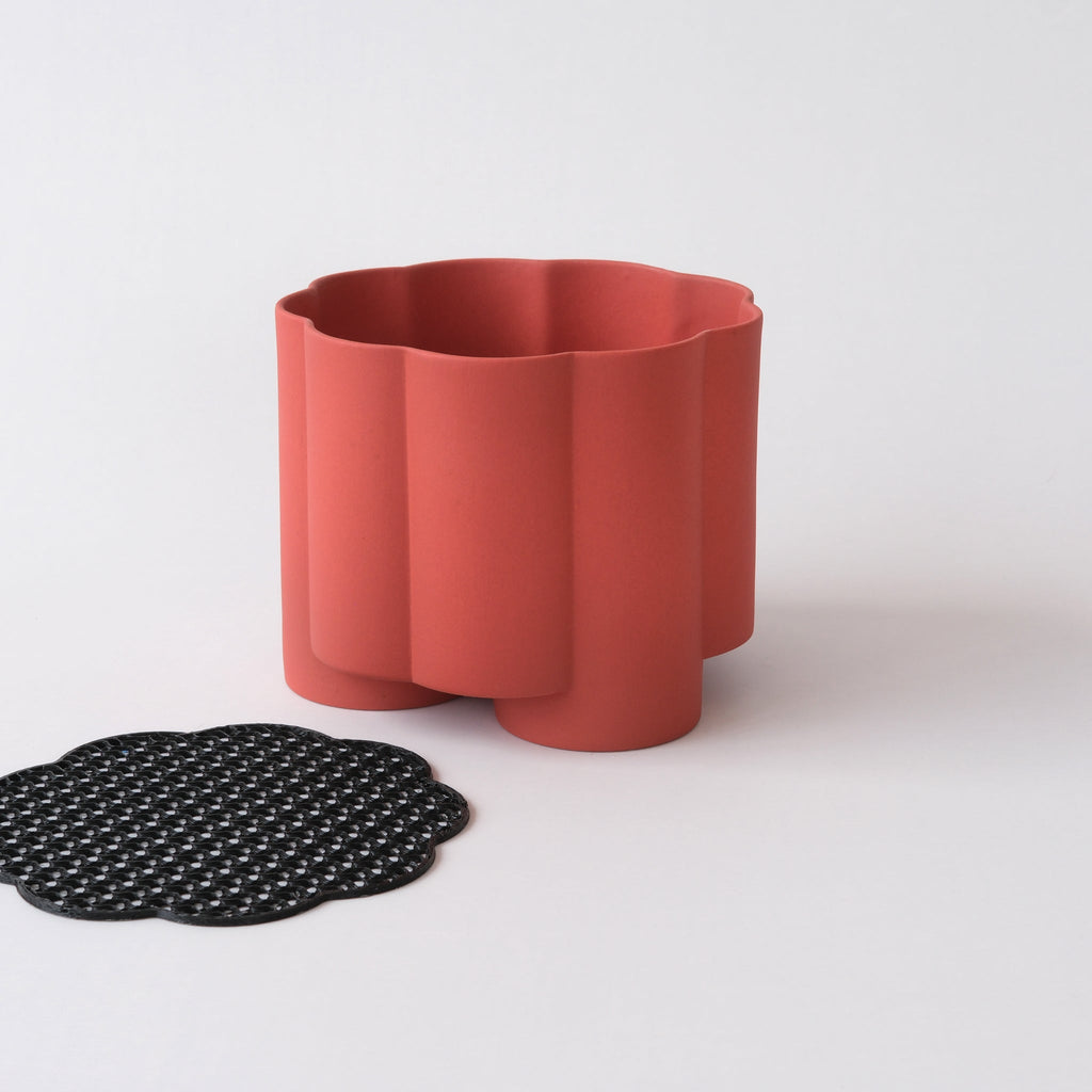 fluted ceramic planter by Misewell